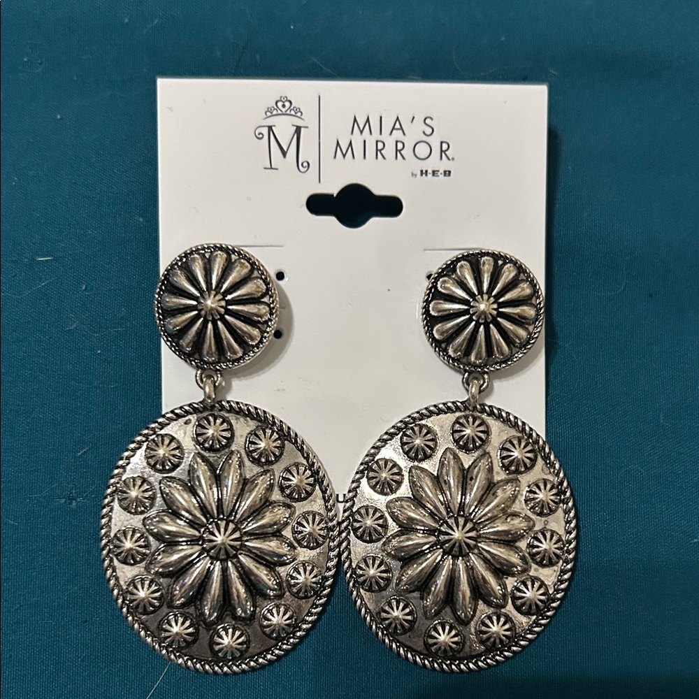 Silver Floral Drop Earrings